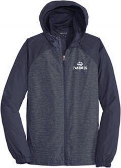 Heather Hooded Wind Jacket, True Navy